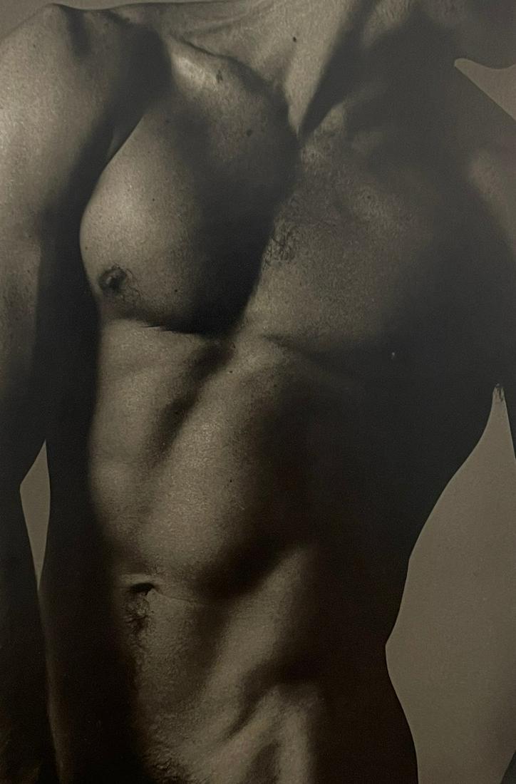 Ken Haak - Male Nude, 1977: KEN HAAK (1923-1991) Male Nude, 1977 Print in Colors 5 1/2" x 8 1/4" Ken Haak was a celebrated fashion photographer. A native of Glendale, California, Haak attended the Art Center School in Los Angele
