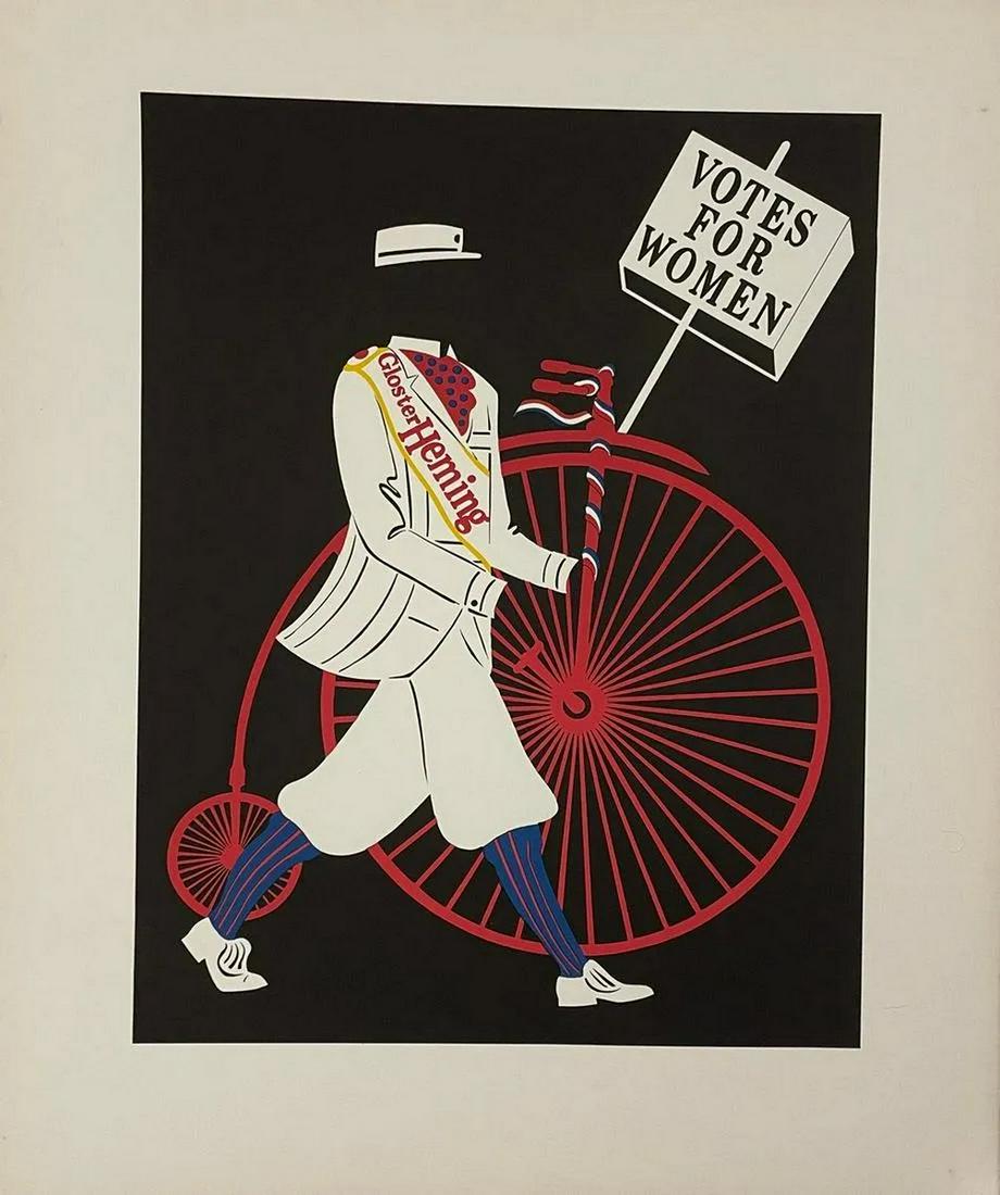Robert Indiana - Ghoster Heming - Lithograph: ROBERT INDIANA (1928-2018) Ghoster Heming. Votes for Women 19 1/2" x 23 1/2"