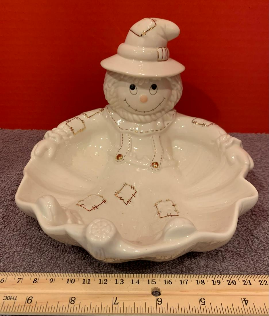Scarecrow Lenox Candy Dish, approx 5" tall and 7 1/2" long (1 of 1)