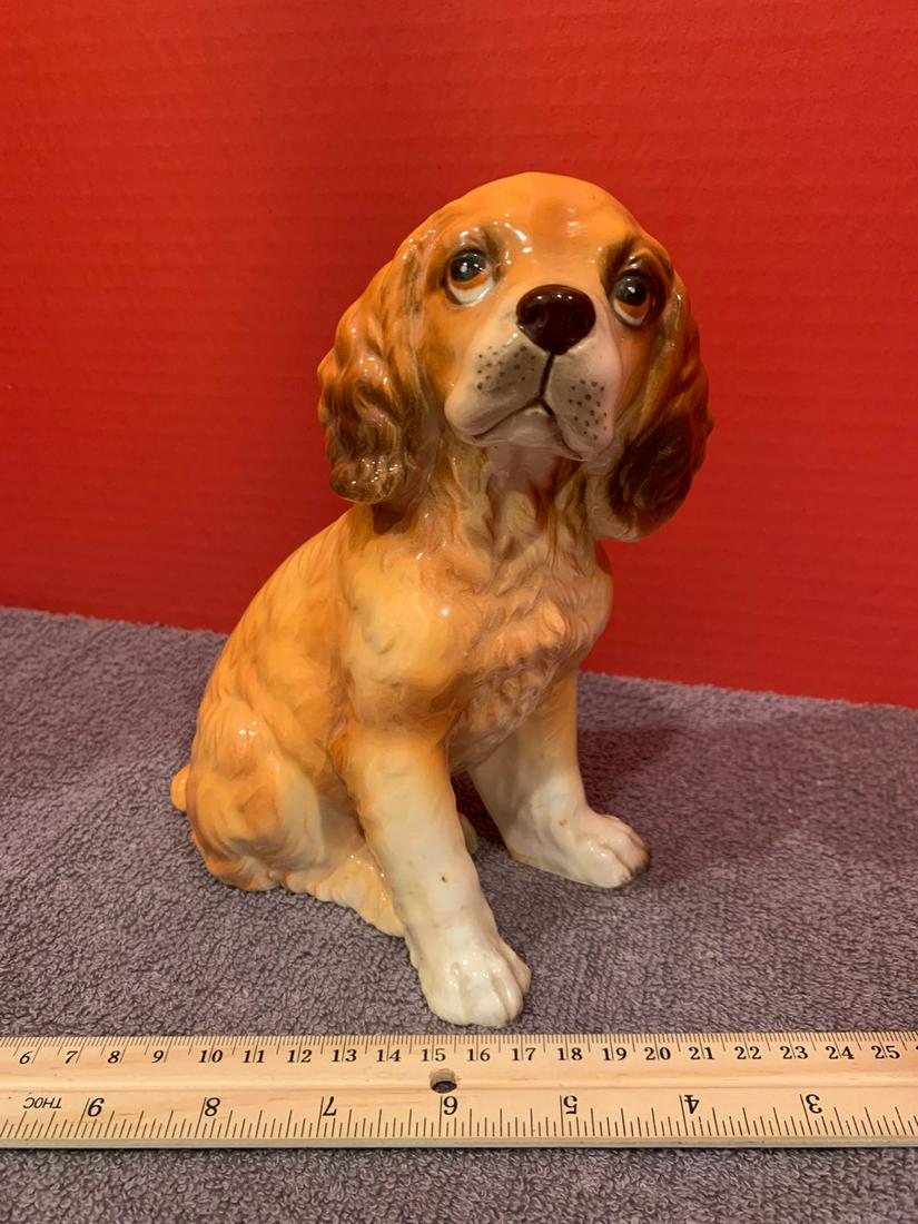 Cute Dog Statue, 7 1/2" tall x 5 1/2" wide, no markings on bottom: Cute Dog Statue, 7 1/2" tall x 5 1/2" wide, no markings on bottom