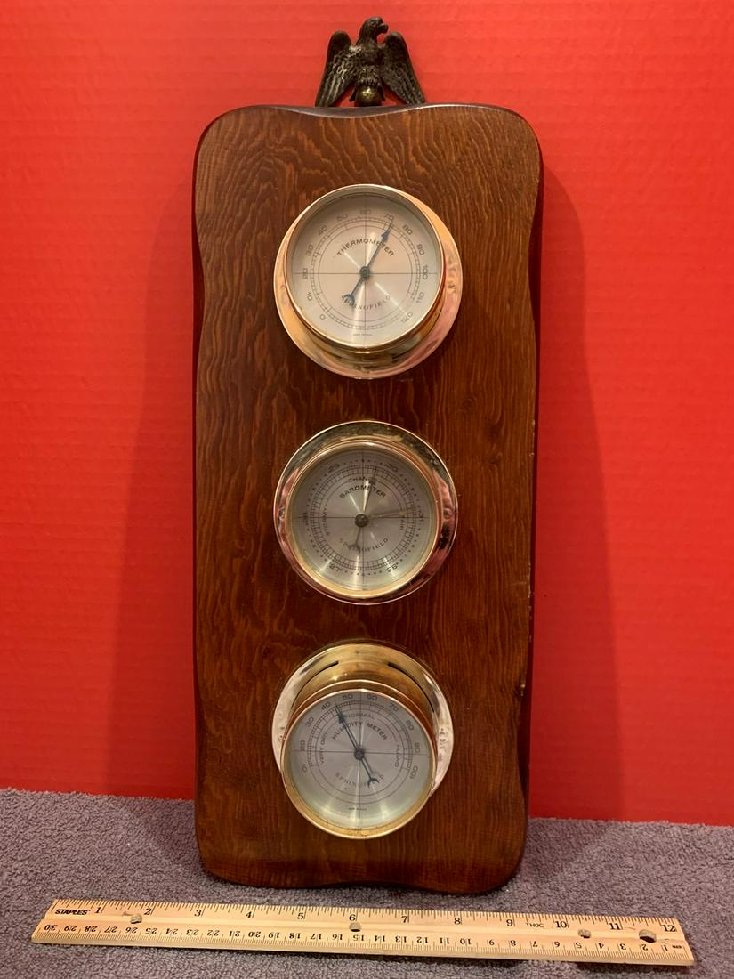 Spring Field Barometer, 1 - Thermometer, 2 - Humidity, 3 - Barometer, approx 17" (1 of 1)