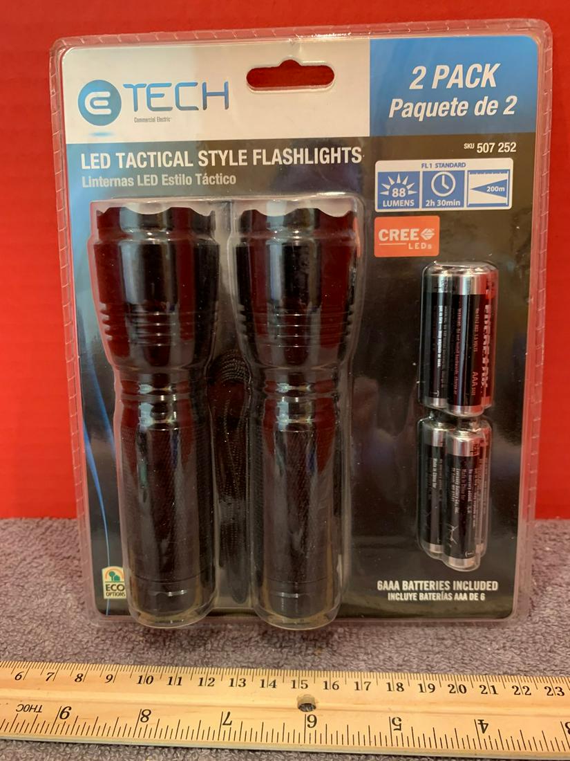 2 Tech LED Tactical Style Flashlights (1 of 1)