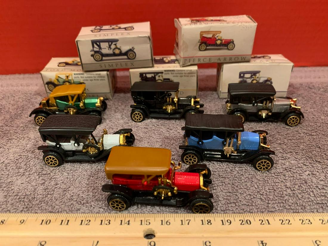 6 Old Fashion Toy Cars Simplex, Pierce Arrow Ford Model T, Packard Oakland + 1 more, approx 2 1/4" (1 of 1)
