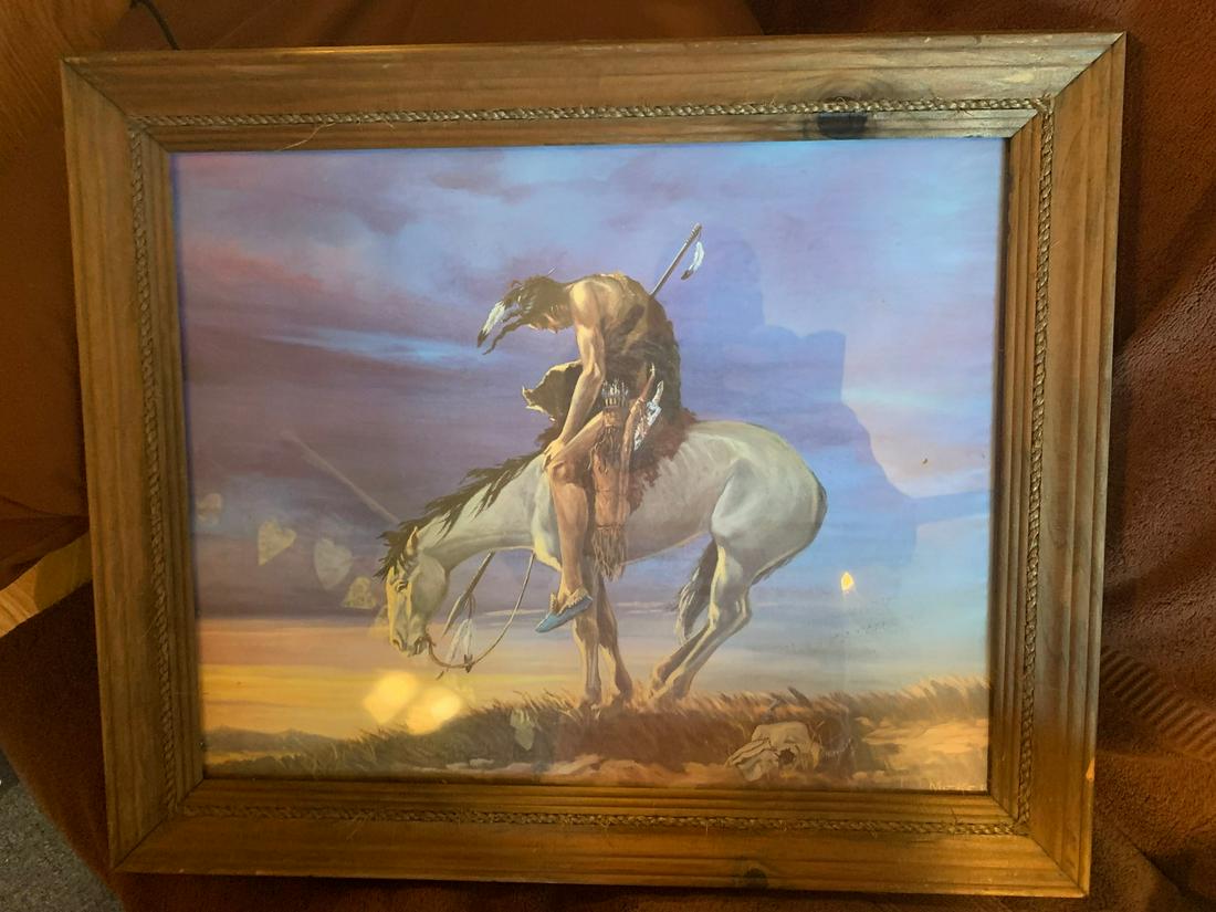 Indian Picture & Frame, approx 19 1/2" x 24" (1 of 1)