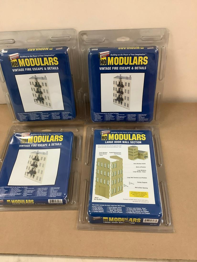 Lot of CornerStone HO Modulars Vintage Fire Escapes and Large Door Wall Section NIB (1 of 1)