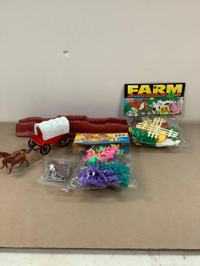 Lot of Plastic Farm Animals, Wild West Plastic Figures and More (1 of 1)