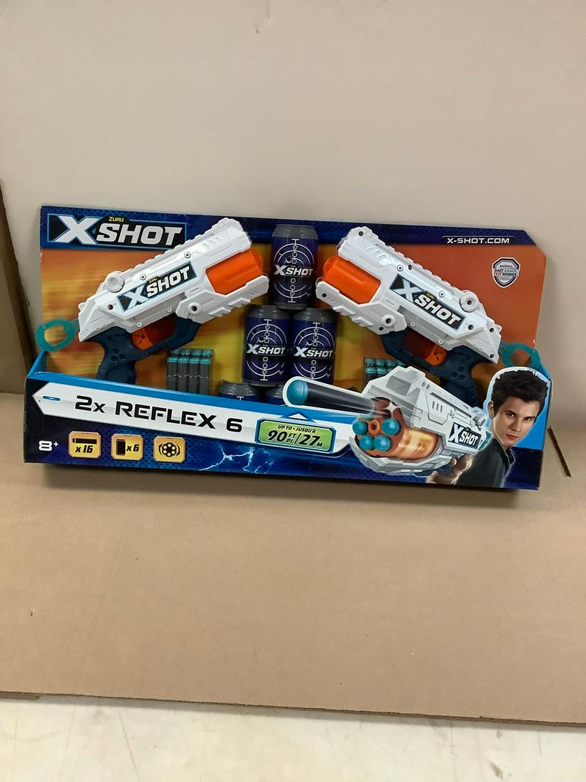 Zuru X-Shot 2x Refex 6 Guns, Target and Bullets NIB (1 of 1)