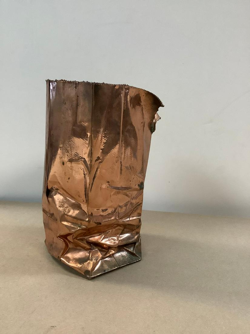 California Bronze Art Deco Bag/Vase 9.5" (1 of 1)