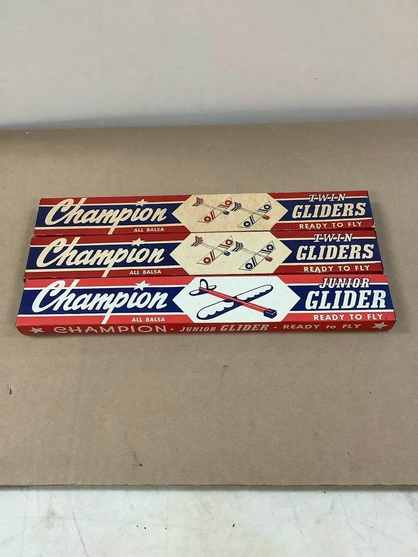 Lot of 3 Vintage Boxes of Champion Model Co. Twin Gliders NIB (1 of 1)