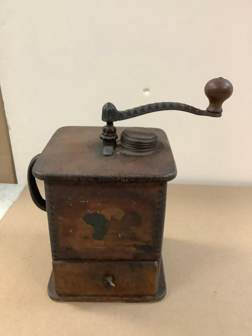 Vintage Wooden Coffee Grinder 10.5 (1 of 1)