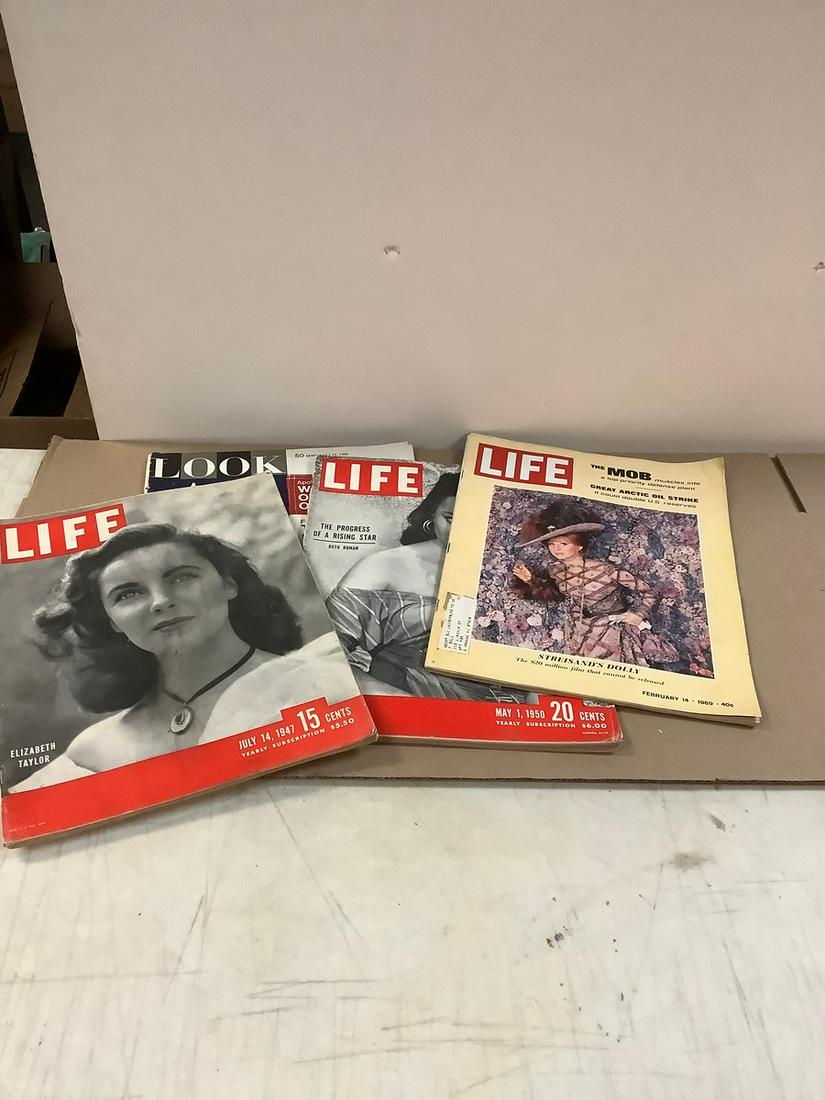 Lot of Vintage Life Magazines 1947, 1950 & 1969 and 1969 Look Magazine (1 of 1)