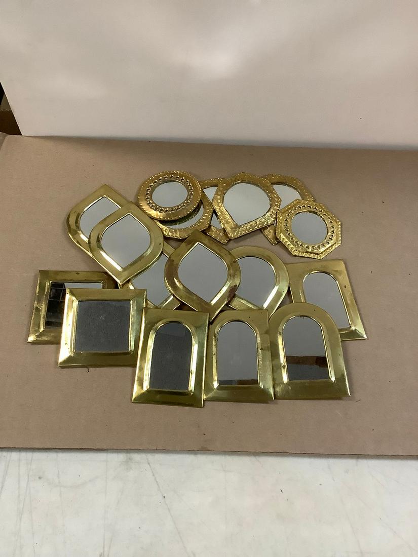 Lot of Minature Hanging Mirrors Various Sizes: Lot of Minature Hanging Mirrors Various Sizes