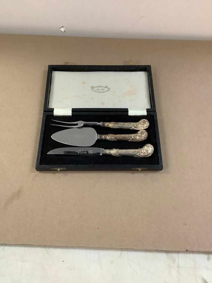 Harrison Bros. Sterling England Blade Forged Stainless Handle Silver Knife and Cutter & Sheffield (1 of 1)