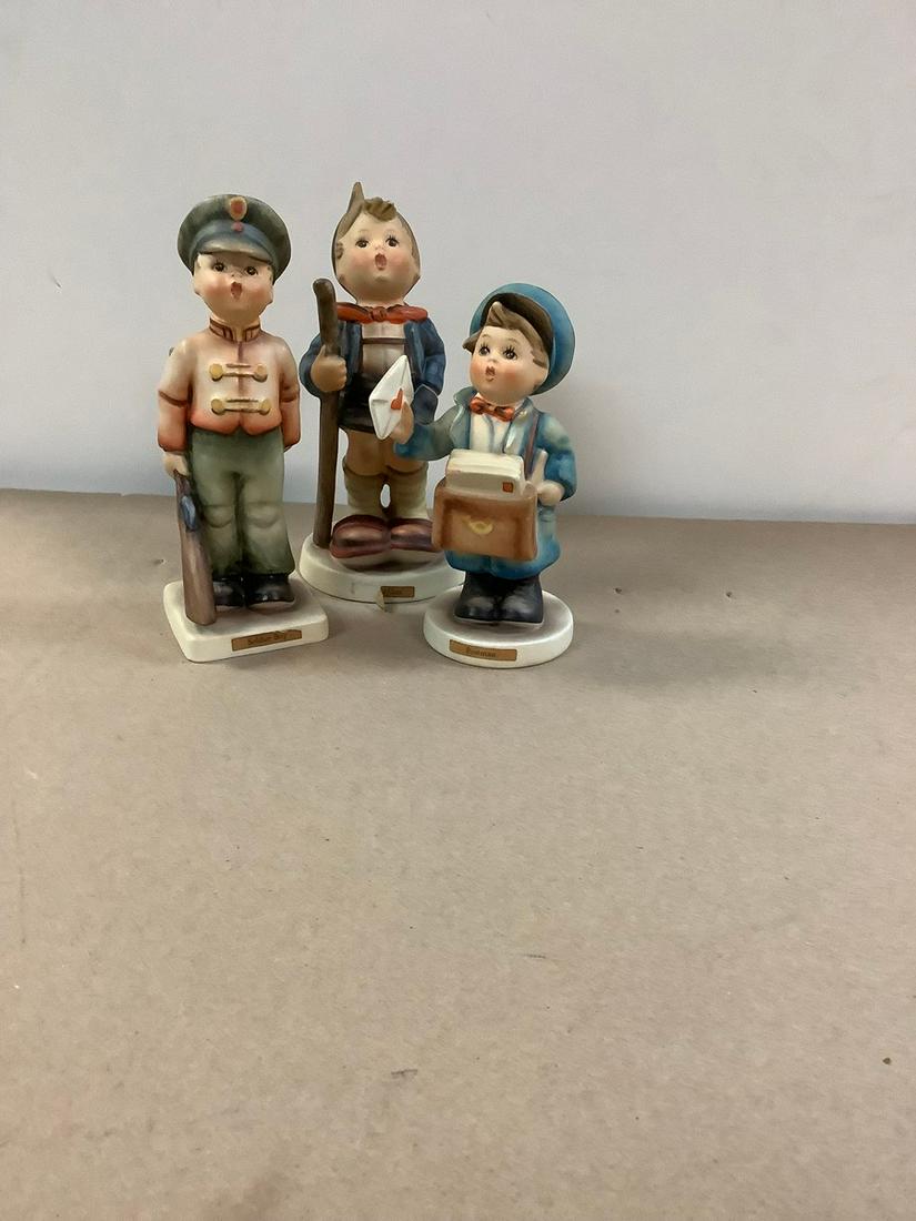 Lot of Vintage Goebels, Postman, Soldier Boy and Little Hiker Tallest 6": Lot of Vintage Goebels, Postman, Soldier Boy and Little Hiker Tallest 6"