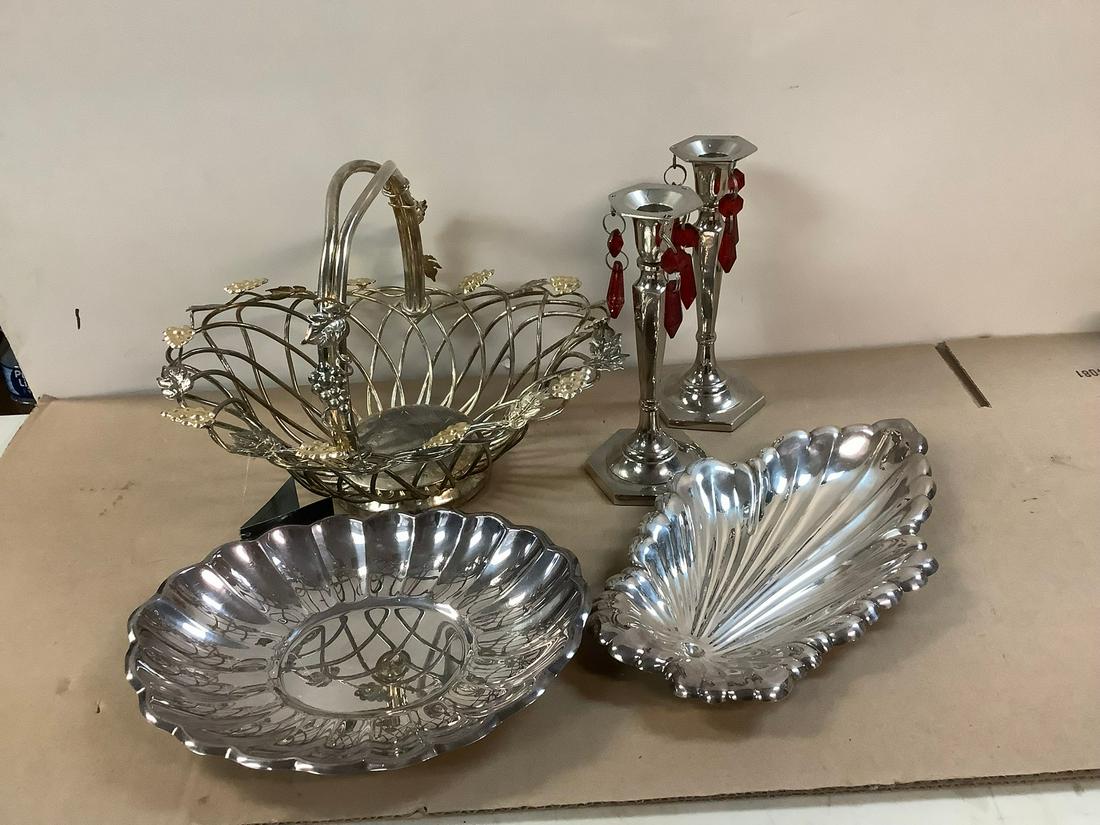 Godinger GSA Hand Finished Basket, Reed & Barton Silver Plate Holiday Tray and More Tallest 8.5 (1 of 1)