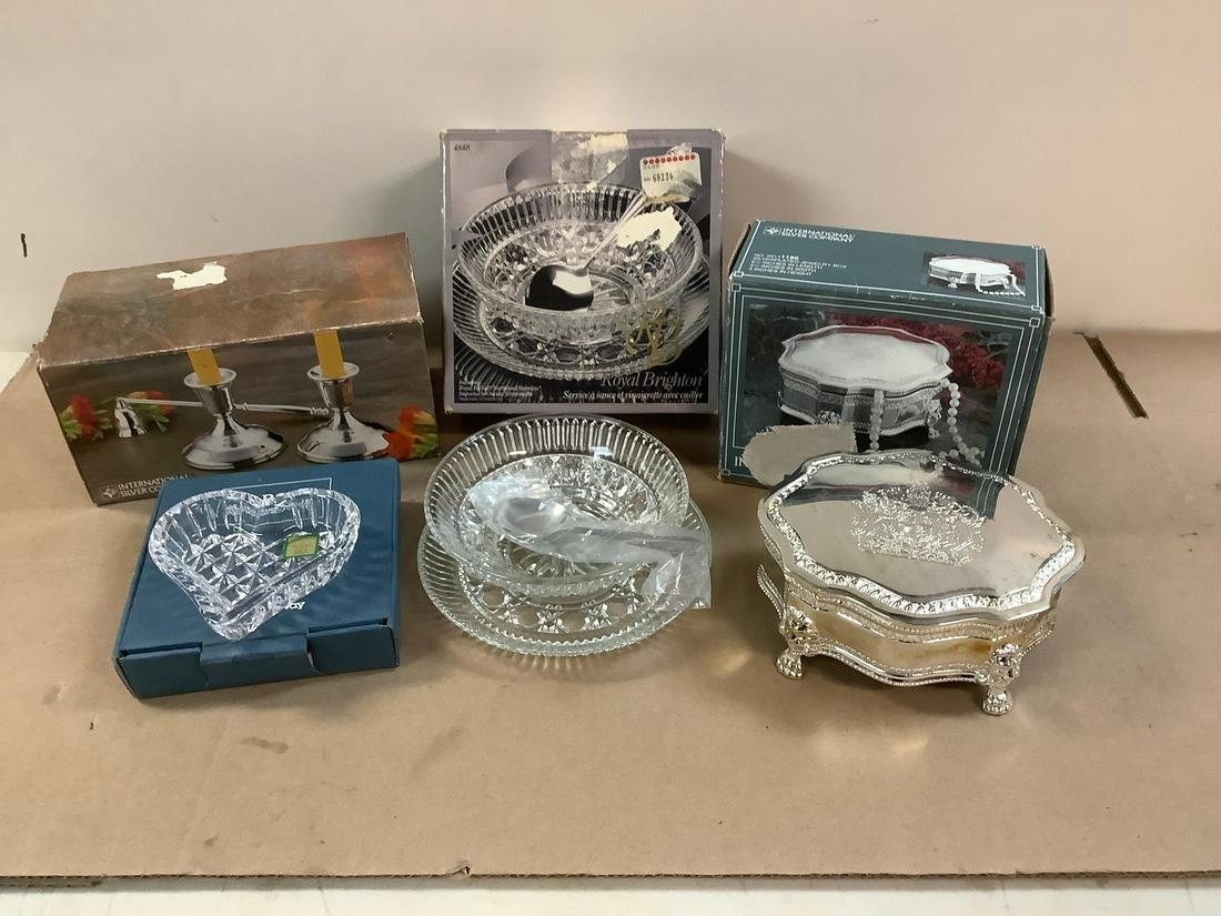 Marquis Waterford Crystal Heart Dish, International Silver Co. Silver Plated Jewelry Box and More (1 of 1)