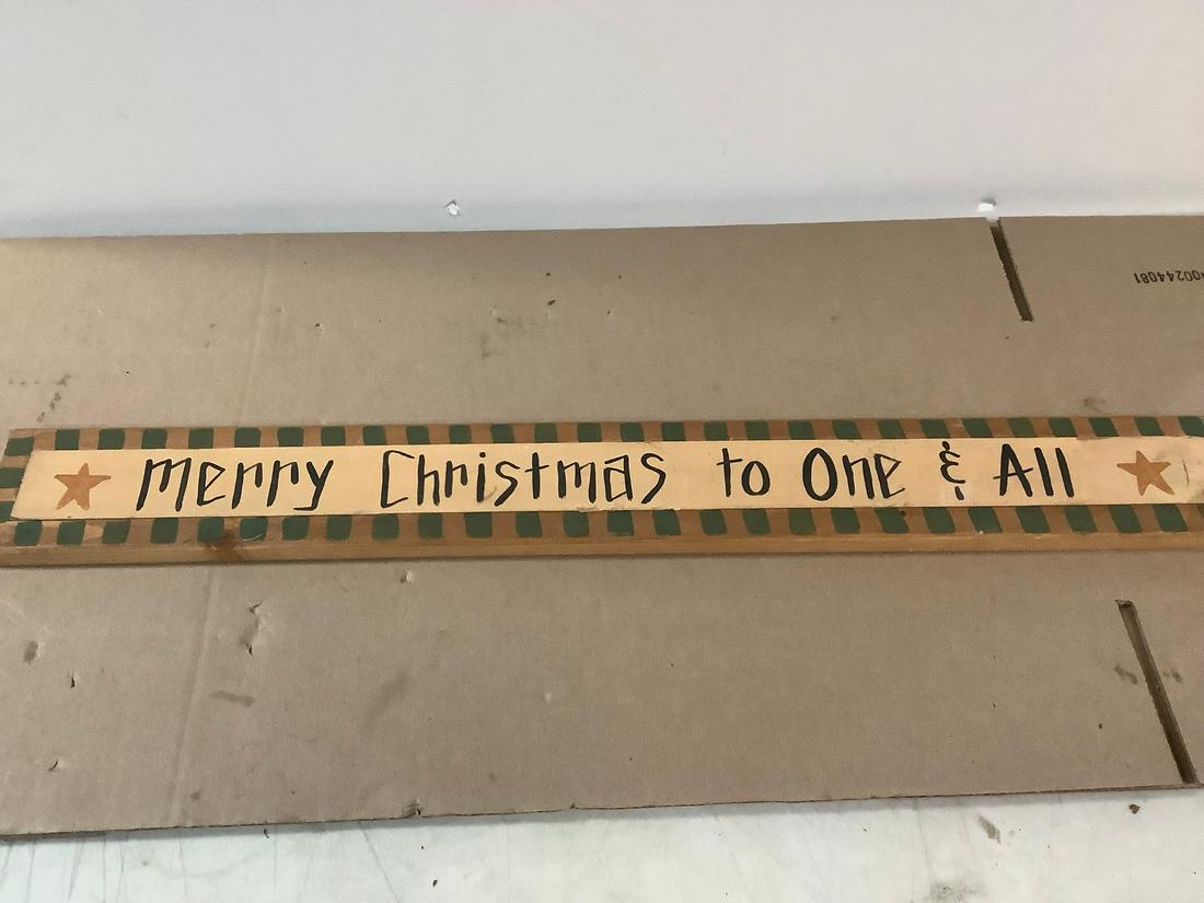 The Wooden Horse Fine Crafts & Gifts "Merry Christmas to One & All" Wall Hanging Sign 30x4x1 (1 of 1)