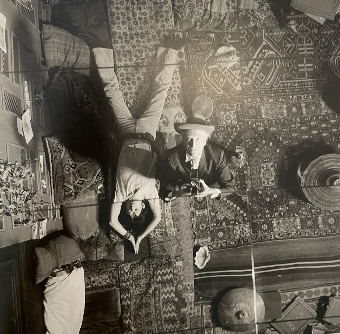 Cecil Beaton - Self Portrait with Mick Jagger, 1968: CECIL BEATON (1904-1980) Self Portrait with Mick Jagger, 1968 Print in Colors 10 1/4" x 10 1/4" Cecil Beaton was a British photographer and designer best known for his elegant photographs of high soci