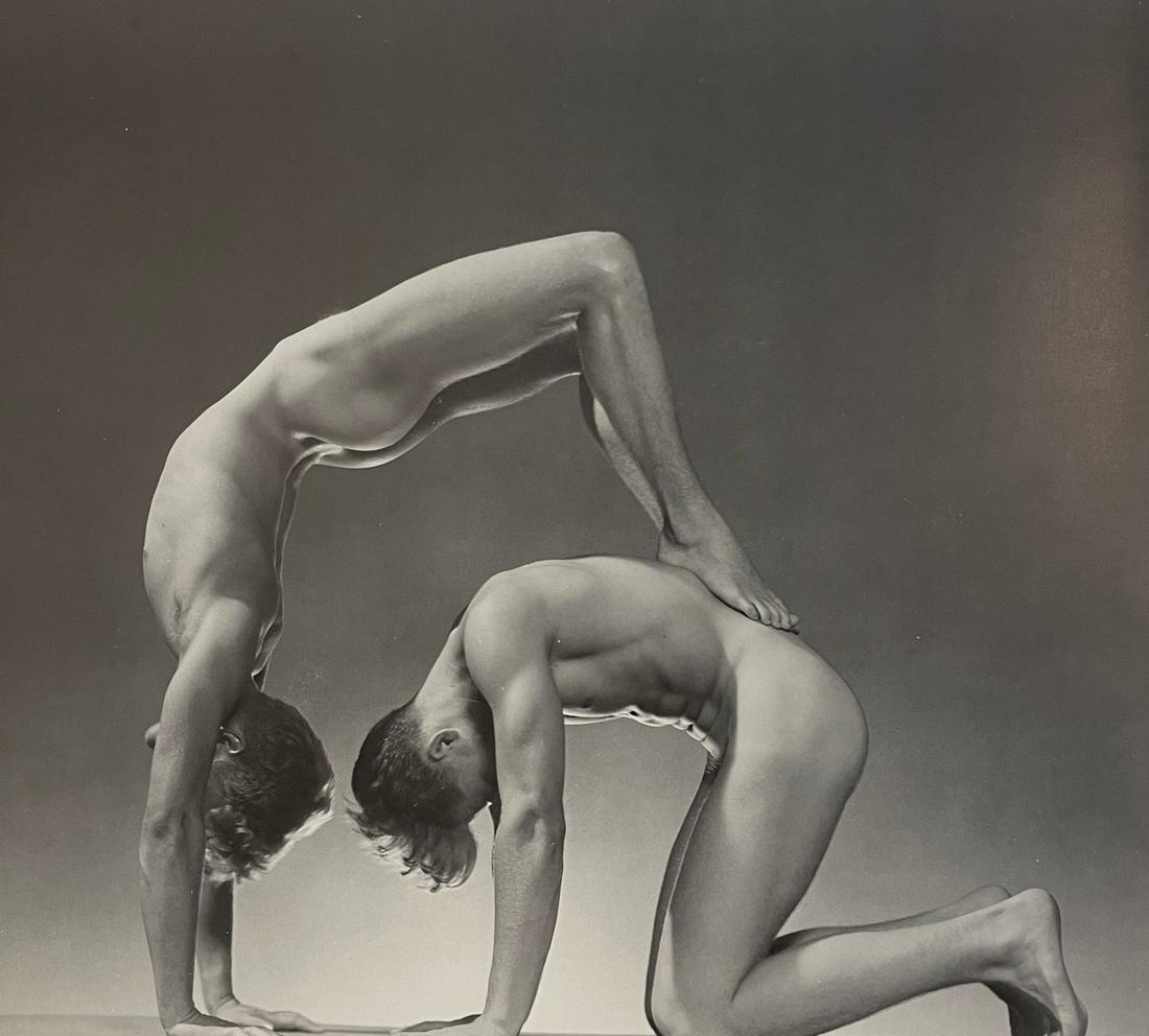 George Platt Lynes - Male Nude, 1941: GEORGE PLATT LYNES (1907-1955) Male Nude, 1941 Print in Colors, Printed in the 80s 9 3/4" x 9 1/4" George Platt Lynes was an American fashion photographer. His grayscale work is characterized by its s