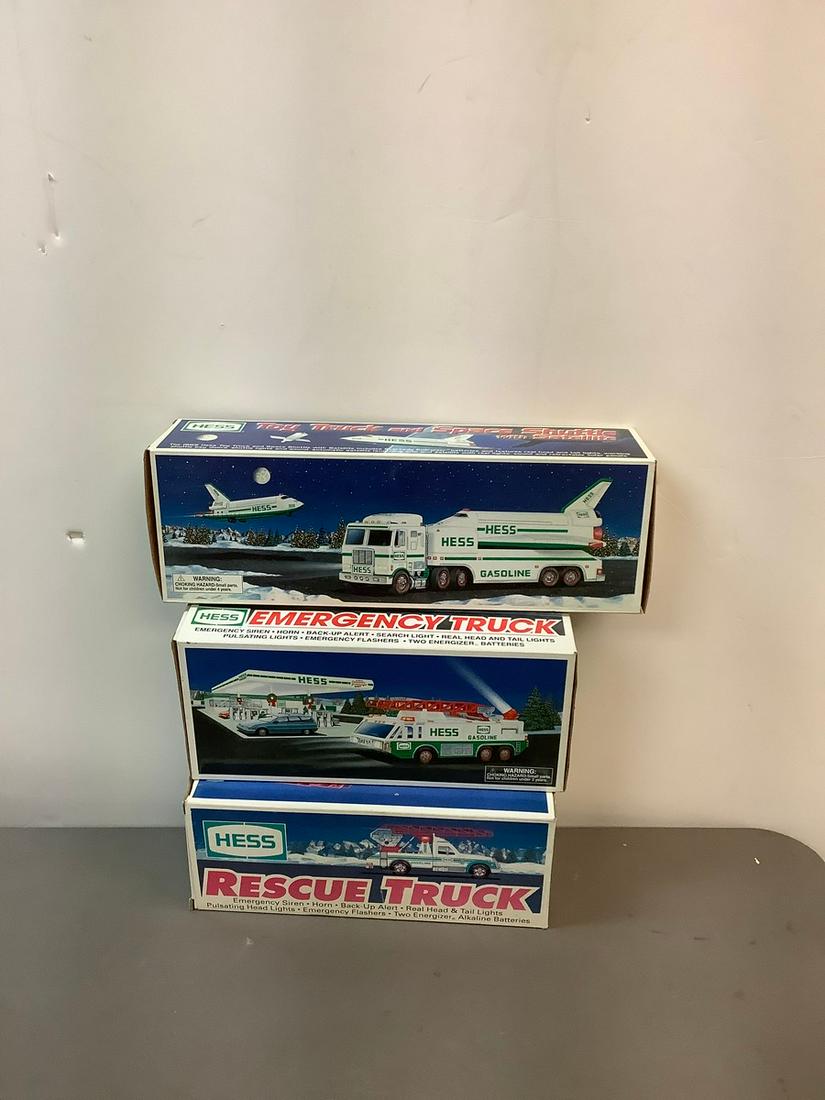 Lot of 1990's Hess Trucks, Space Shuttle, Emergency Truck and Rescue Truck (1 of 1)