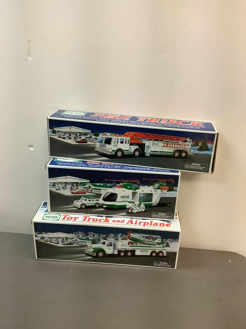 Lot of 2000's Hess Trucks, Airplanes, Helicopter, Motorcycle, Cruiser and Fire Truck: Lot of 2000's Hess Trucks, Airplanes, Helicopter, Motorcycle, Cruiser and Fire Truck
