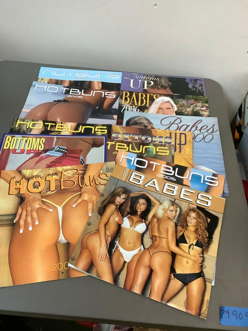 Lot of 1990's-2000's Bottoms Up, Hot Buns and Babes Calendars: Lot of 1990's-2000's Bottoms Up, Hot Buns and Babes Calendars