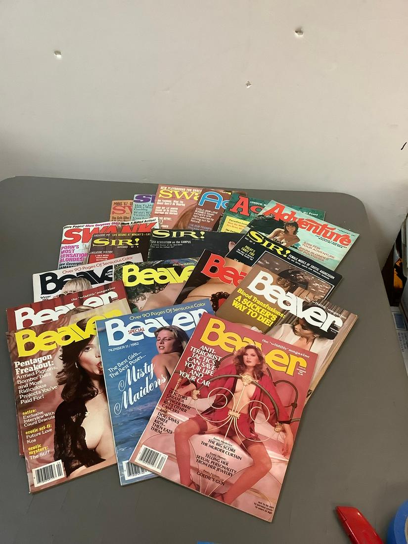 Lot of Vintage 1960's-80's Swank, Beaver, Sir Ace Magazines and More: Lot of Vintage 1960's-80's Swank, Beaver, Sir Ace Magazines and More
