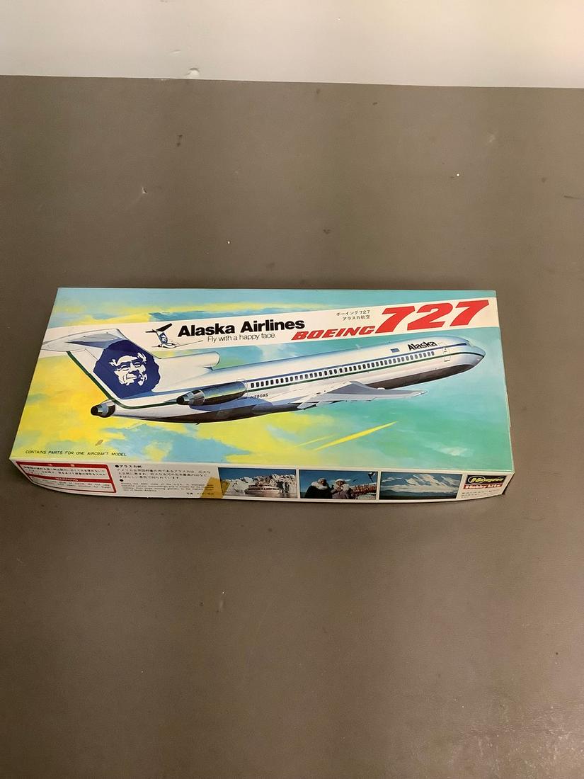 Vintage Hasegawa Alaska Airlines Boeing 727 Model Kit (1 of 1)
