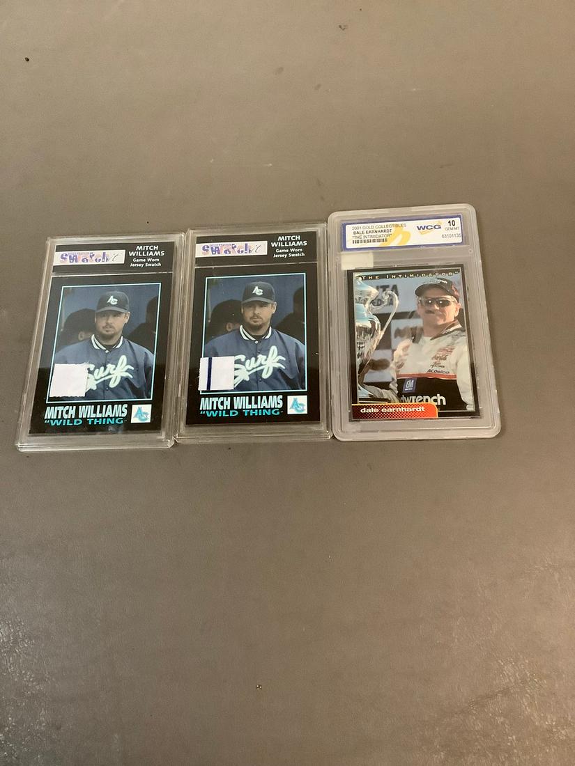 WCG 2001 Gold Collectibles Dale Earnhardt and 2003 Operation Swatchit Mitch Williams Cards: WCG 2001 Gold Collectibles Dale Earnhardt and 2003 Operation Swatchit Mitch Williams Cards