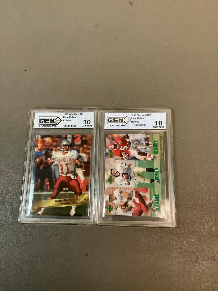 Lot of Two GEM Mint 10 1993 Wild Card #141 & Classic #TC2 Drew Bledsoe Cards (1 of 1)
