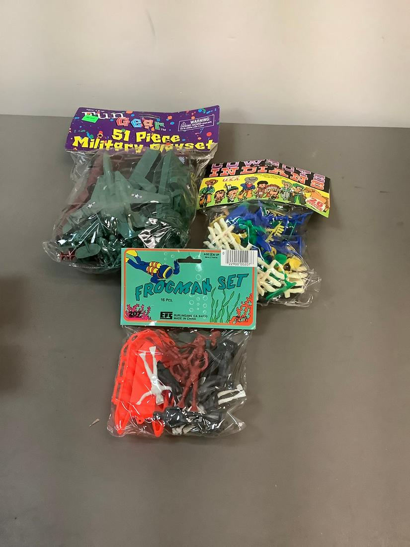 Lot of Cowboys & Indians, Military Playset and Frogman Set (1 of 1)