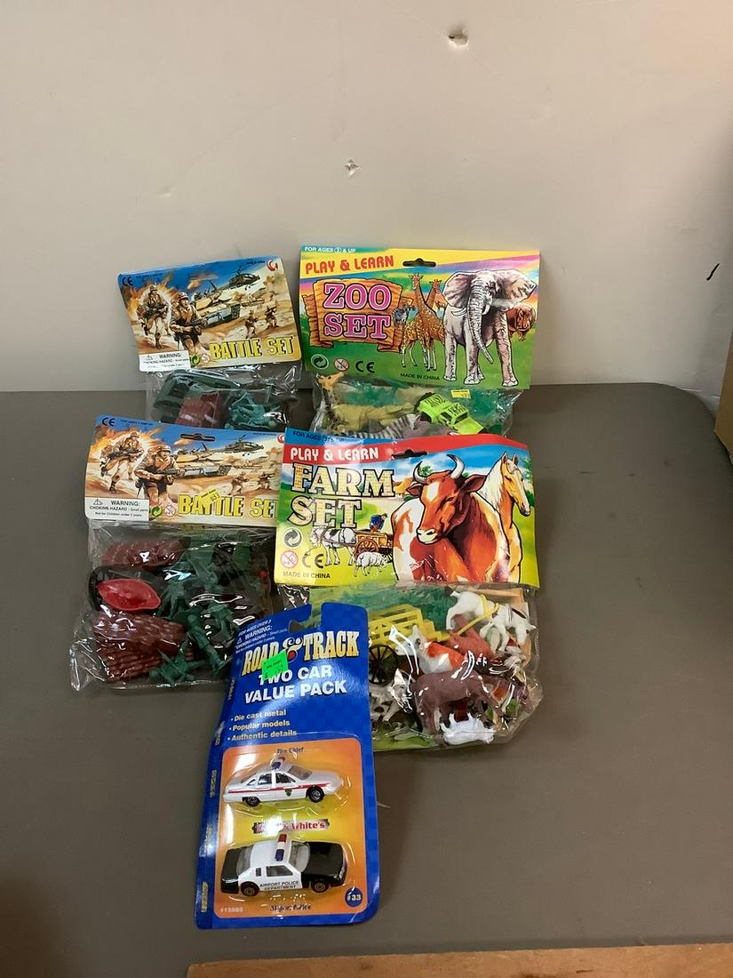 Lot of Play & Learn Farm, Zoo, Battle Sets and Road & Track Two Car Value Pack (1 of 1)
