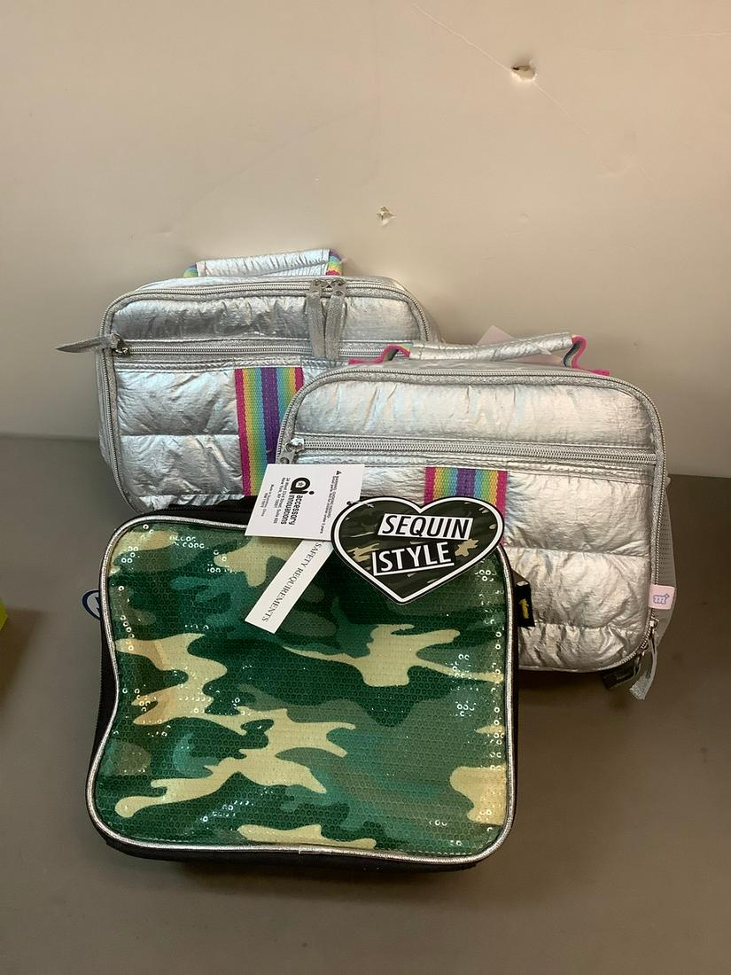 Lot of 3 Insulated Lunch Boxes with Tags: Lot of 3 Insulated Lunch Boxes with Tags