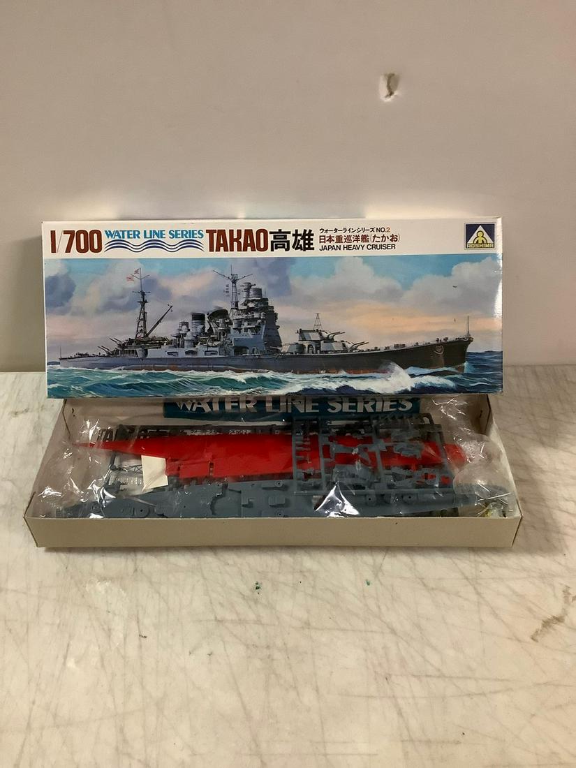 Vintage Aoshima 1/700 Water Line Series Takao Japan Heavy Cruiser Model Kit (1 of 1)