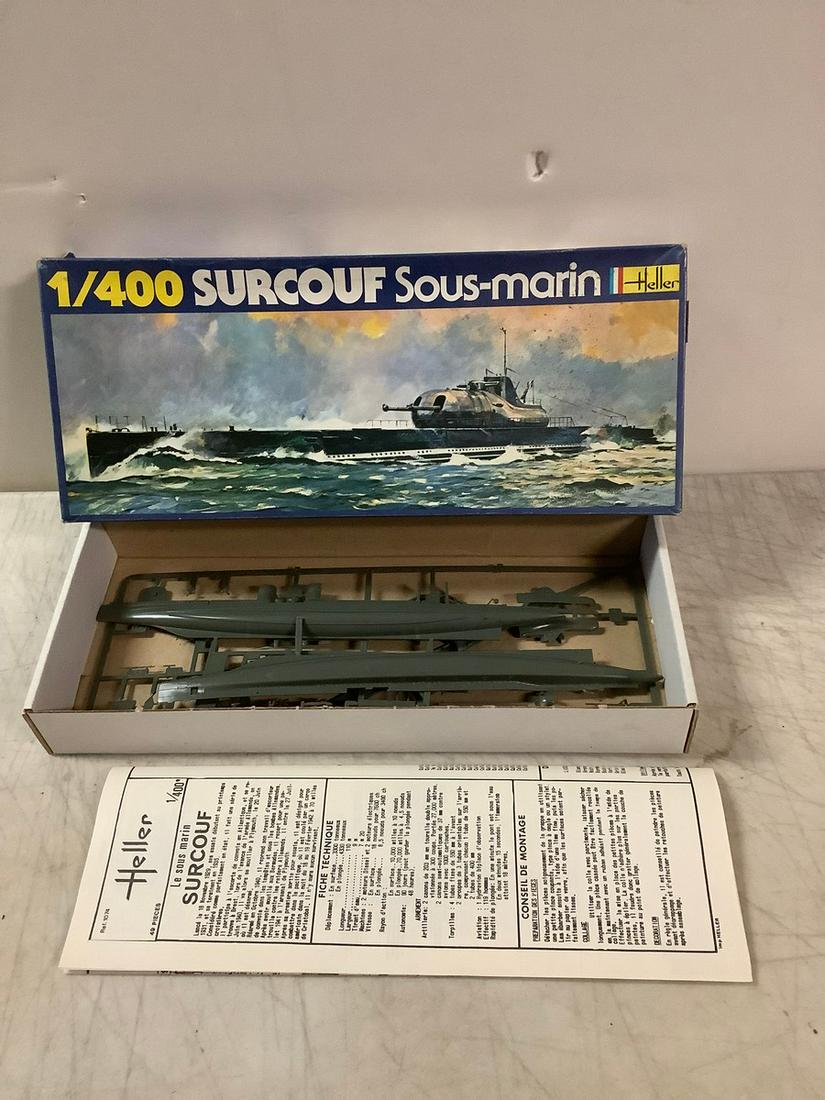 Vintage Heller 1/400 Surcouf Sous-Marin Model Kit (1 of 1)