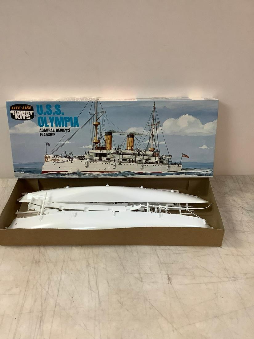 Vintage Life Like Hobby Kits U.S.S. Olympia Admiral Dewey's Flagship Model Kit (1 of 1)