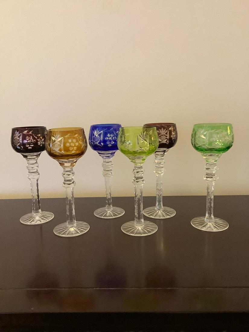 Lot of Colored Crystal Glasses (1 of 1)