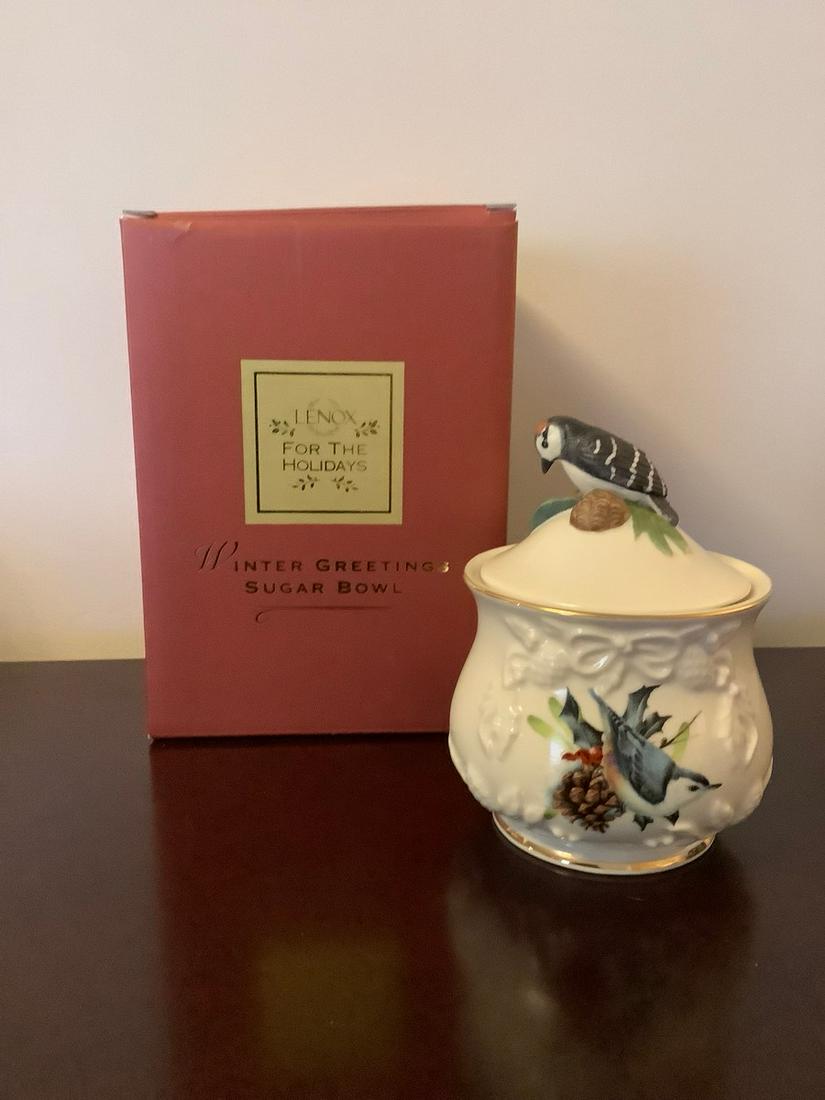 Lenox Winter Greetings Sugar Bowl  5.5" made in China (1 of 1)
