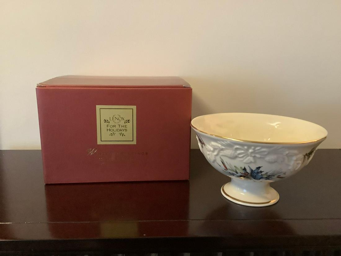 Lenox Winter Greetings Candy Dish 7" made in China (1 of 1)