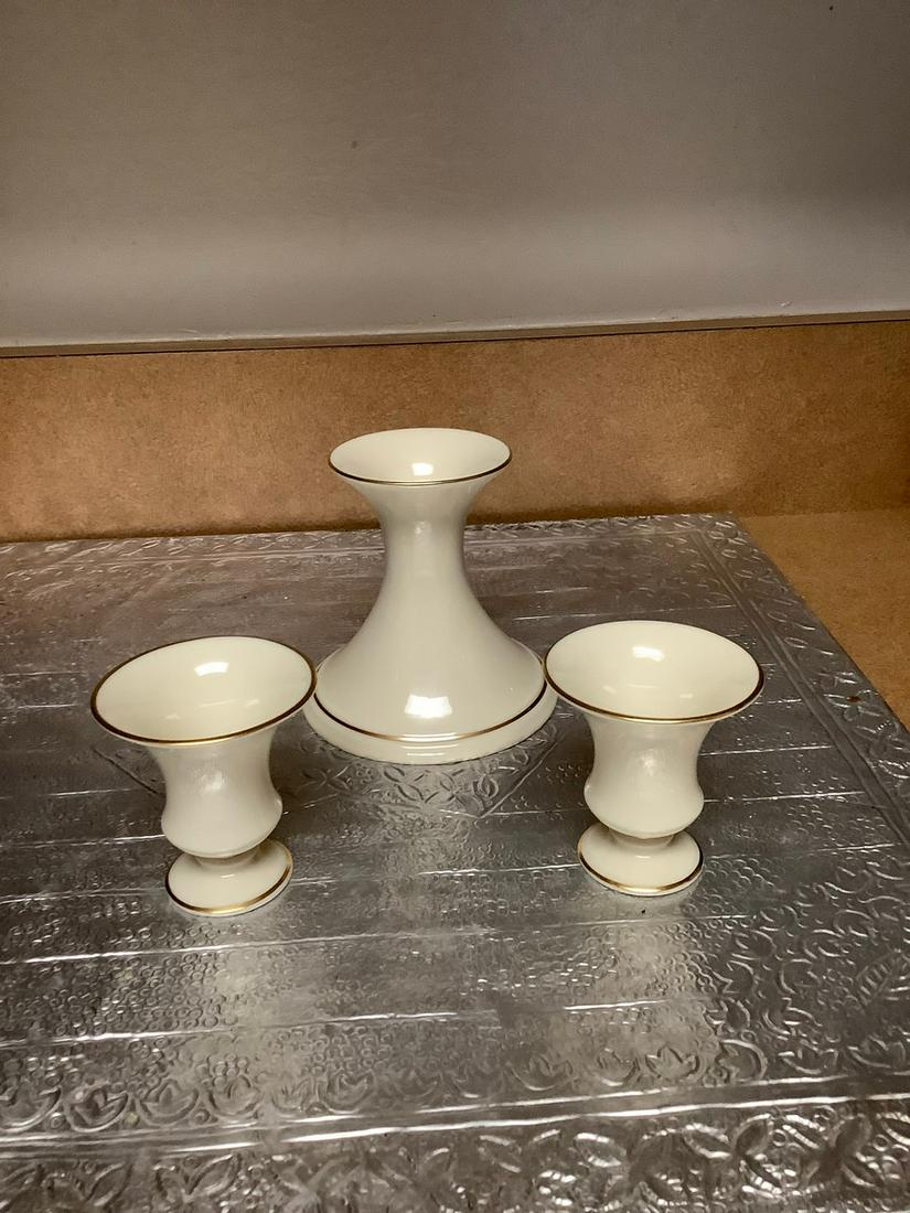 Set of 3 Lenox Candle Sticks, tallest 4": Set of 3 Lenox Candle Sticks, tallest 4"