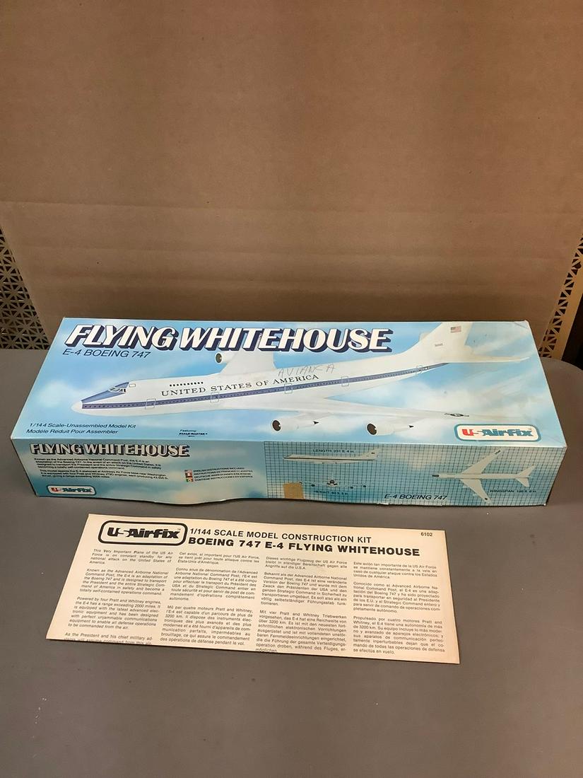 Vintage USAirFix Flying Whitehouse E-4 Boeing 747 1/144 Scale Model Kit (1 of 1)