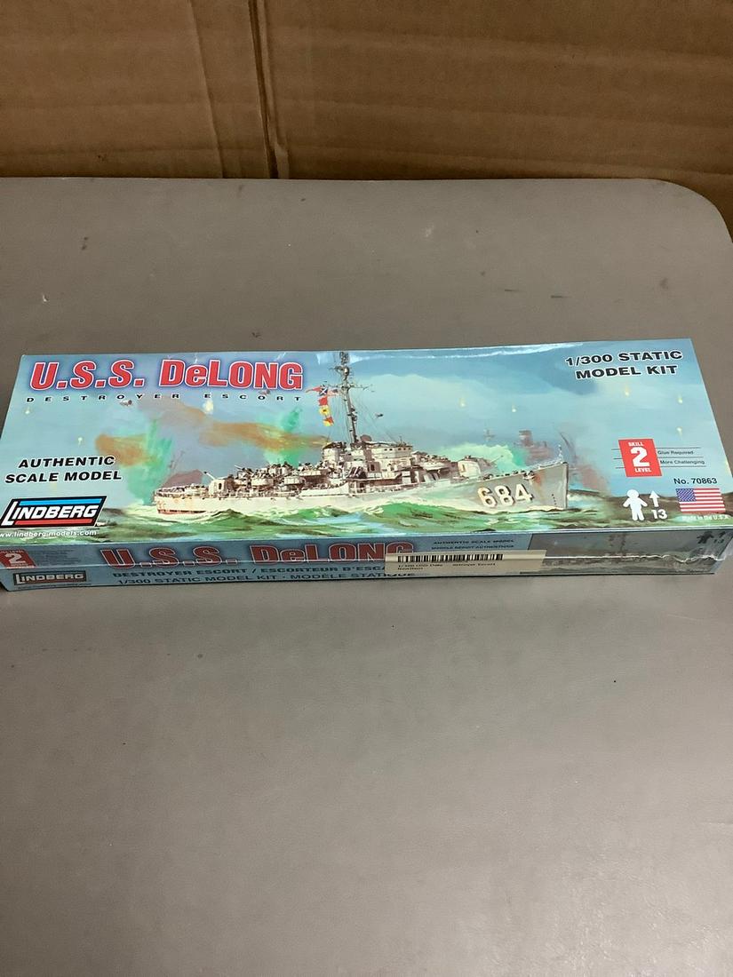 Sealed Lindberg U.S.S. DeLong Destroyer Escort 1/300 Scale Model Kit (1 of 1)