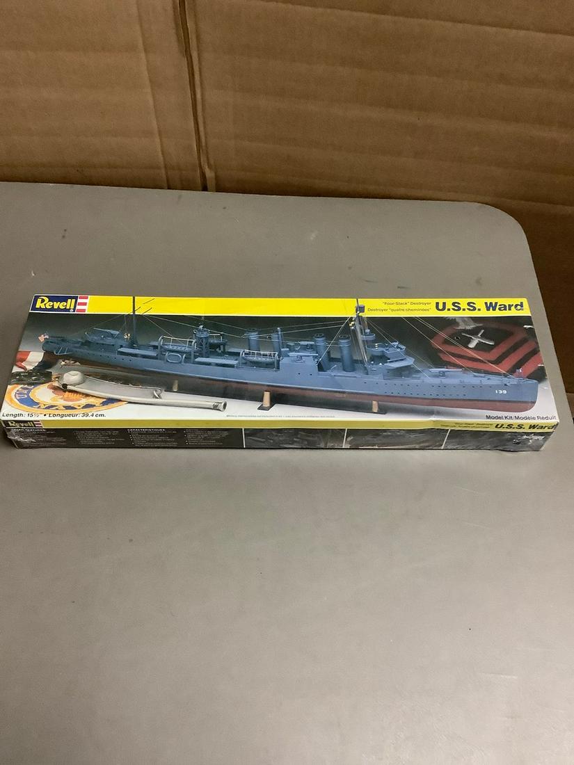 Sealed Revell U.S.S. Ward Four Stack Destroyer Model Kit (1 of 1)
