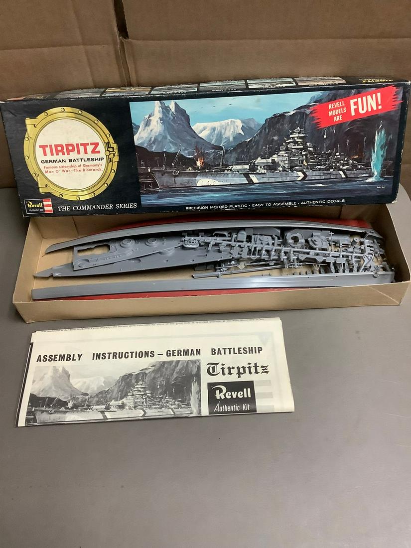 Vintage Revell Tirpitz German Battleship Model Kit (1 of 1)