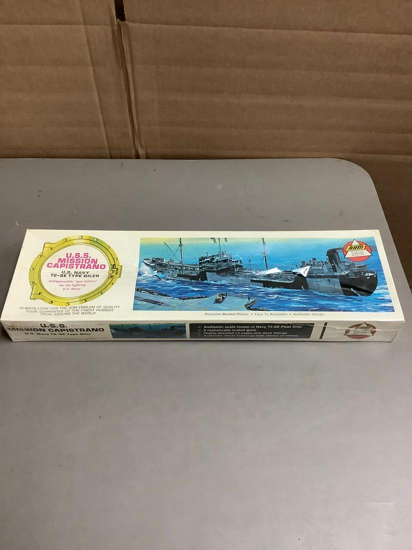Sealed AHM U.S.S. Mission Capistrano U.S. Navy T2-SE Type Oiler Model Kit (1 of 1)