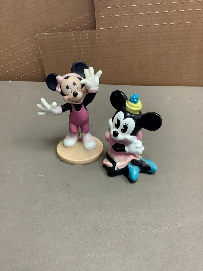 Lot of 2 Ceramic Minnie Mouse Figurines Tallest 5" (1 of 1)