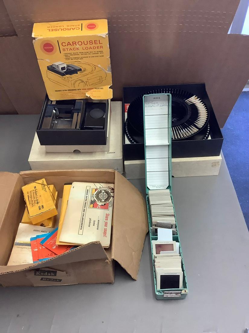 Lot of Vintage Kodak Carousel Slide Trays with Slides (1 of 1)