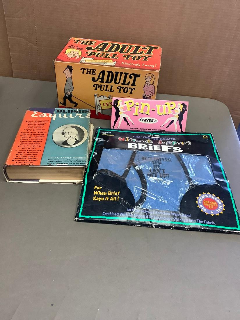 Vintage 1970 The Adult Pull Toy, Pin-Up Series 5 Color Slides on Film Kodak, Vintage The Bedside (1 of 1)