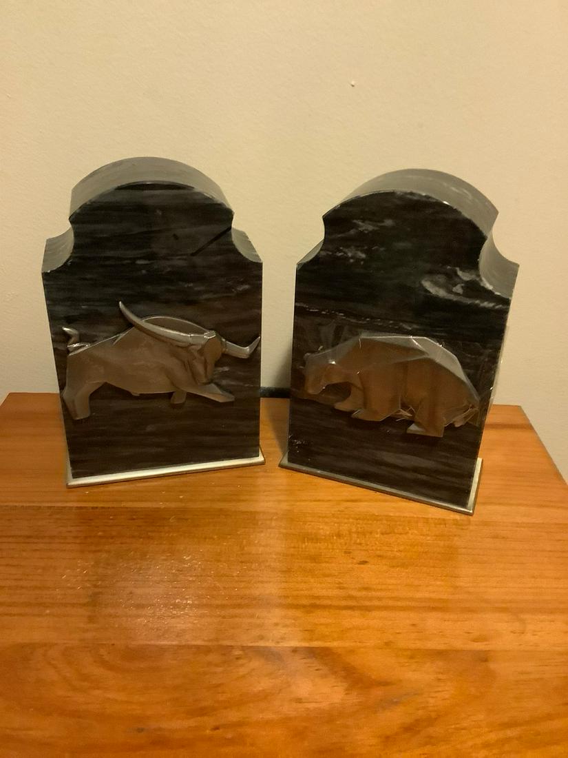 Set of 2 Heavy Stone Book Ends 7x4.5x2 (1 of 1)