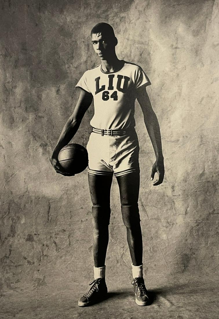 Irving Penn - Basketball Player, 1951: IRVING PENN (1917-2009) Basketball Player, New York, 1951 Print in Colors 6 1/2" x 9 1/2" Irving Penn was an American photographer known for both his commercial and fine art work. Using both large for